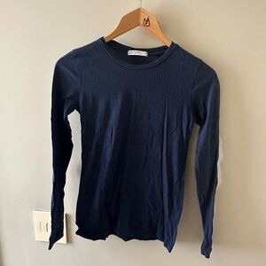 Stateside Navy Blue Crew Neck Long Sleeve Tee